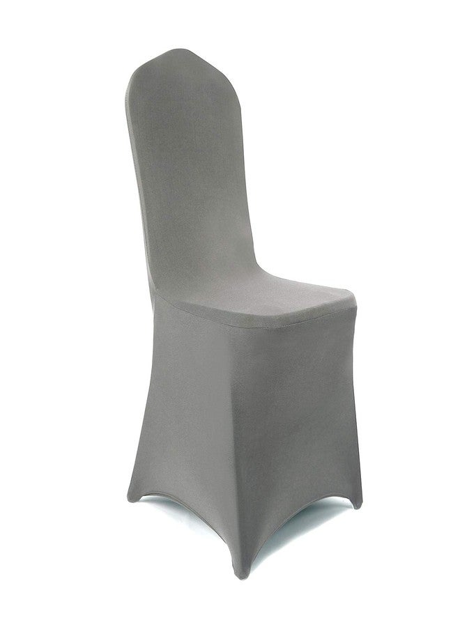 Peomeise 12pcs Stretch Spandex Chair Cover for Wedding Party Dining Banquet Event (Grey, 12) - Image 1